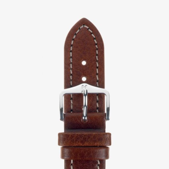 HIRSCH Buffalo Medium Brown Leather Watch Strap 11350215-2
