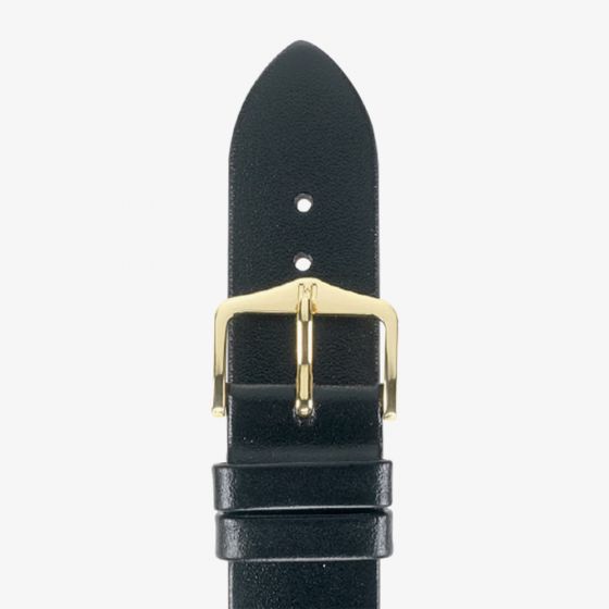 HIRSCH Diamond Calf Long Black Leather Watch Strap 14120250-1