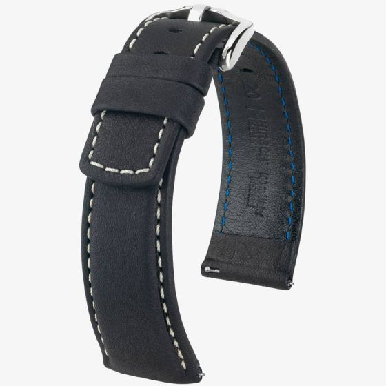 HIRSCH Mariner Long Black Leather Watch Strap 14502150-2