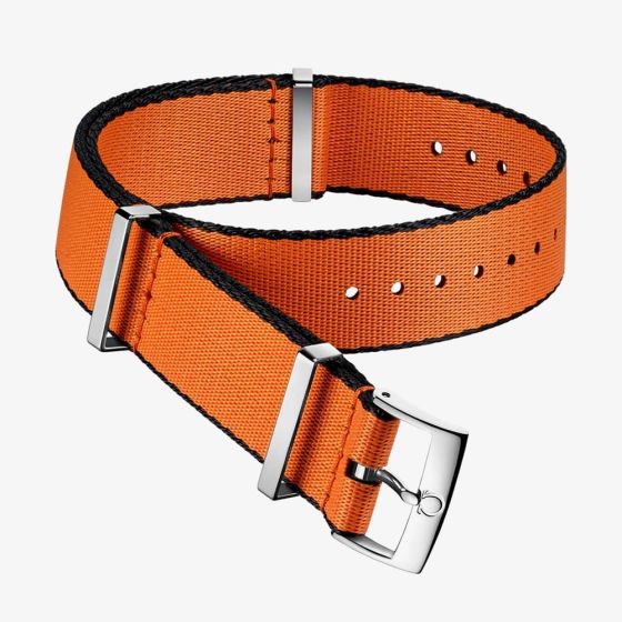 OMEGA Polyamide Orange & Black Bordered Nato Watch Strap 031CWZ010650