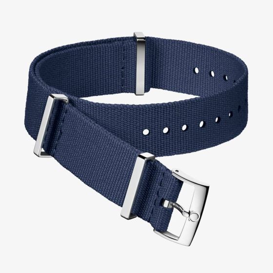 OMEGA Polyester Blue Nato Watch Strap 031CWZ011616