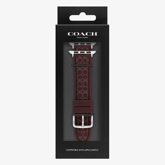 Coach Ladies Blackcurrent Rubber Apple Watch Strap 14700320