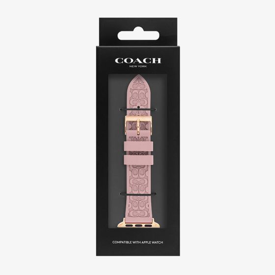 Coach Ladies Pink Silicone Apple Watch Strap 14700040