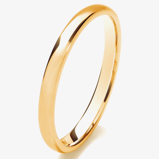 9ct Yellow Gold 2mm D-Shaped Wedding Ring 2LLD-9Y