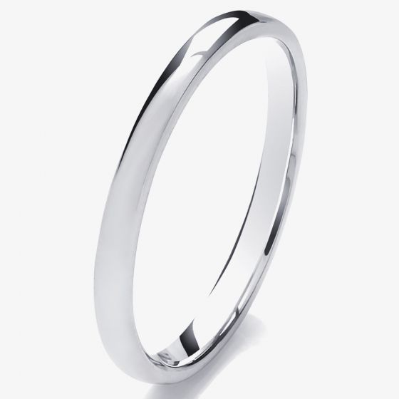 18ct White Gold 2mm Soft Court Wedding Ring 2LMS-18W