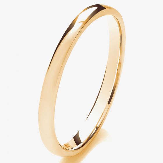 18ct Yellow Gold 2mm Soft Court Wedding Ring 2LMS-18Y