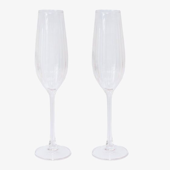 Set Of Two Flute Glasses Pink Glassware LP77858A
