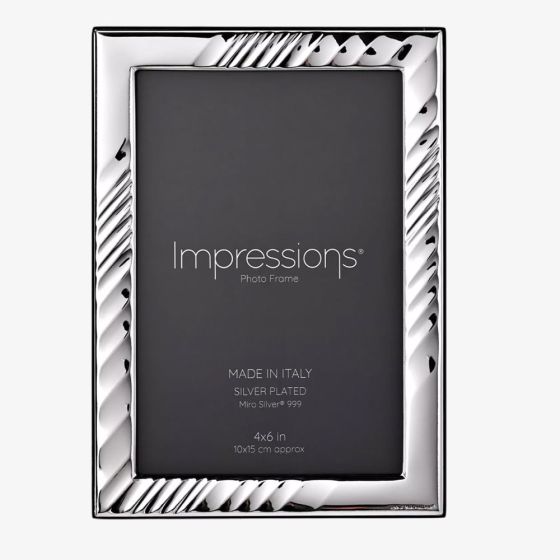 Impressions Silver Textured Wave Photo Frame 4X6 FS135646