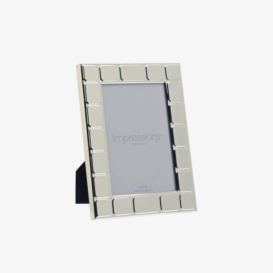 Impressions Silver Plated Tile Pattern 4x6 Photo Frame FS21446