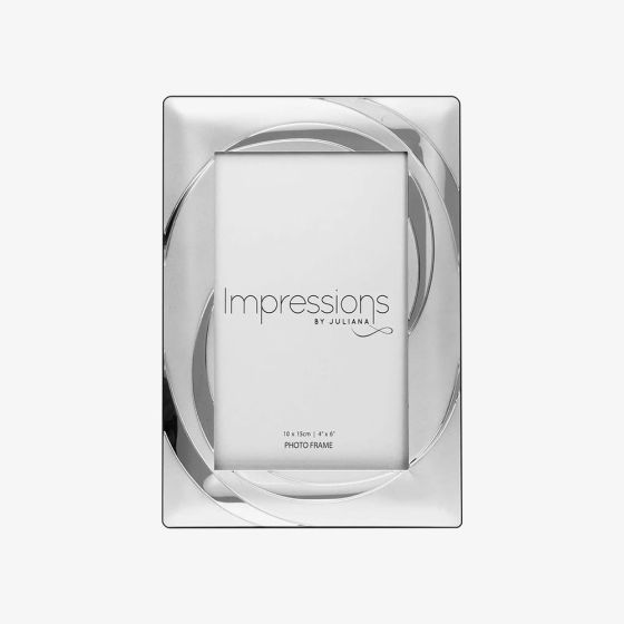 Impressions Silverplated Two Tone Swirl Pattern 4x6 Inch Photo Frame FS100746