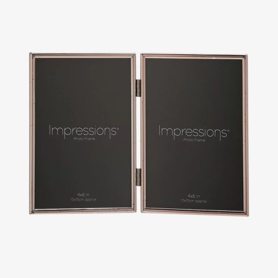 Impressions Silverplated Double 4x6 Inch Photo Frame 8173
