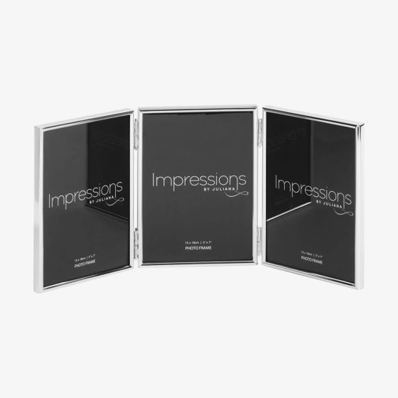 Impressions Silverplated Triple Folding 5x7 Inch Photo Frame FS59657T