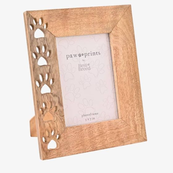 Wooden Paw Print 5X7 Photo Frame BB611