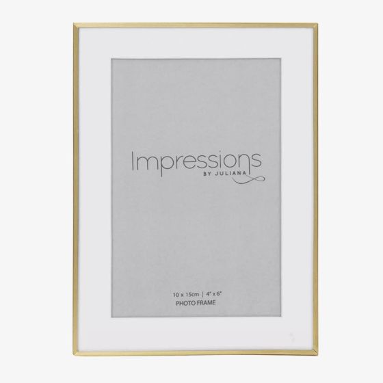 Impressions Brushed Brass Finish 4x6 Inch Photo Frame FS43846