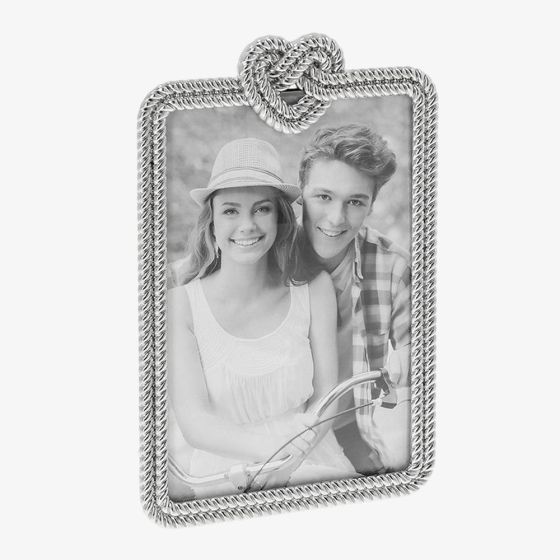 Silver Rope Heart 4x6 Photo Frame 357050