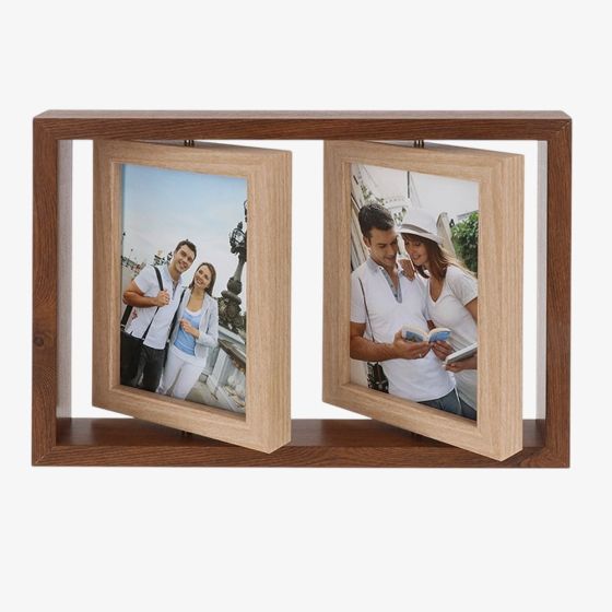 Shudehill Two Tone Double Wood Spin Photo Frame 332262