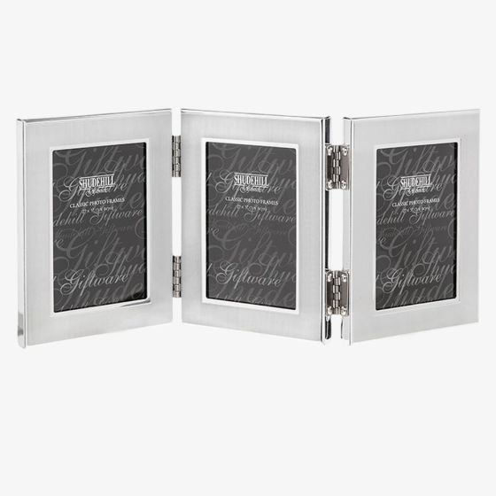 Shudehill Plain Silver Triple Folding Photo Frame 24103