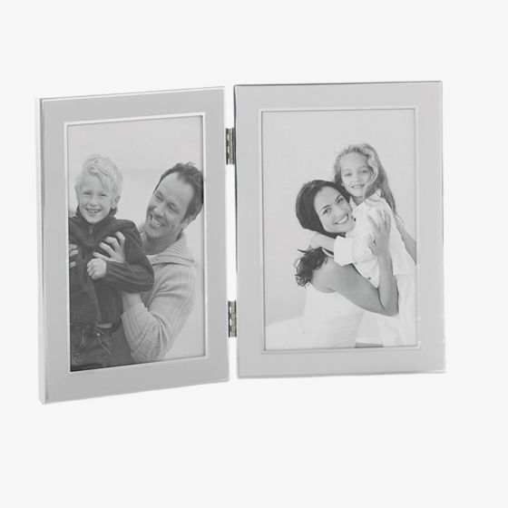 Shudehill Plain Silver Double 4x6 Photo Frame 79446