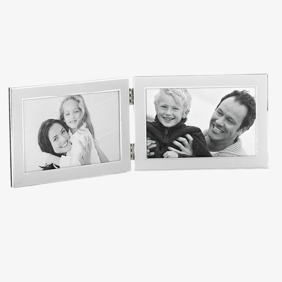 Shudehill Plain White Silver Double 4x6 Photo Frame 79464