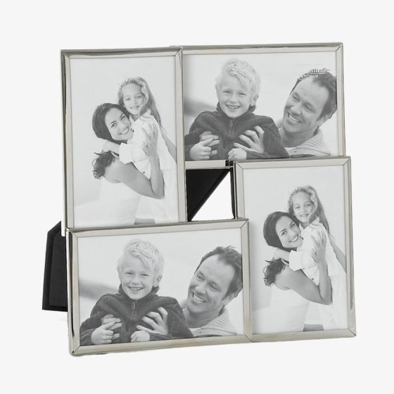 Silver Plated 4 Photo Collage Photo Frame 71004