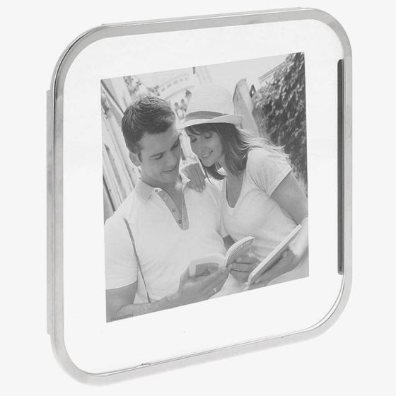 Silver Plated 4x4 Curved Floating Photo Frame 357000