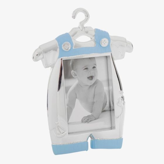 Silver Plated Blue Baby Romper Photo Frame 50522