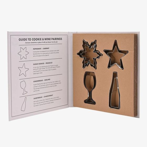 Festive Cookies & Wine Cutters Gift Set L6913