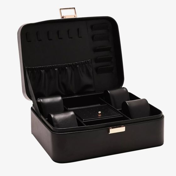 Sophia Black Oblong Leather Look Jewellery Box SP3345