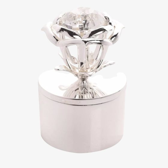 Sophia Silver Rose Jewel Jewellery Box SP3576
