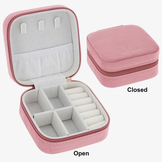 Pink Square Velvet Jewellery Box 359995