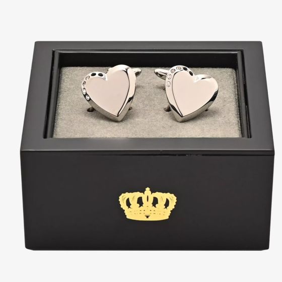 Harvey Makin Crystal Heart Cufflinks HM2383