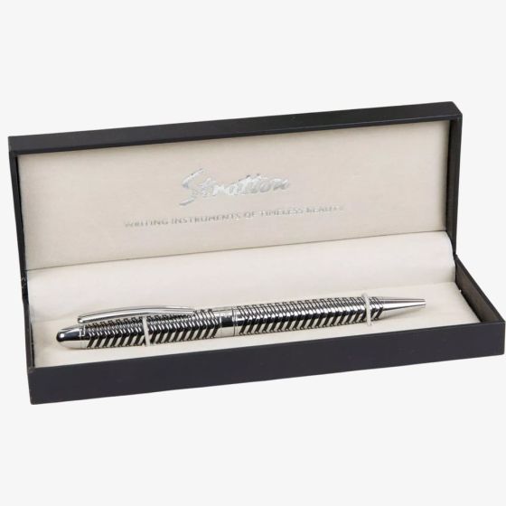 Stratton Silver & Black Rollerball Pen ST1205