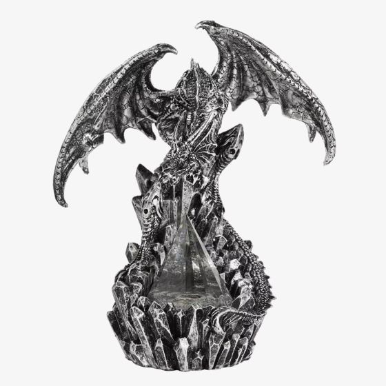 Mystic Legends Silver Light Up Dragon Figurine 69536