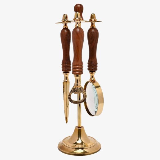 Harvey Makin Magnifying Glass Letter Opener And Bottle Opener Stand Gift Set HM2434