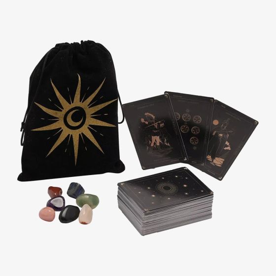 Tarot Cards And Crystals Velvet Pouch Gift Set HW685