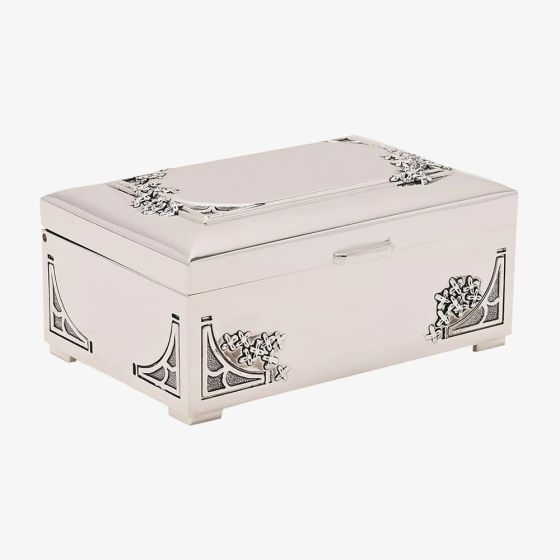 Sophia Oblong Flower Design Trinket Box JTB101