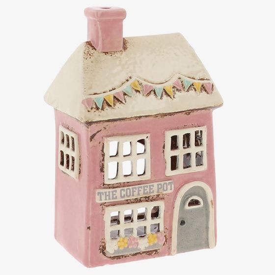 Village Pottery Coffee Shop Tealight Candle Holder 360136