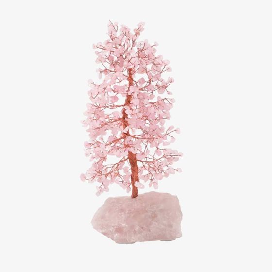 Large Rose Quartz Gemstone Tree Love Ornament SP3320