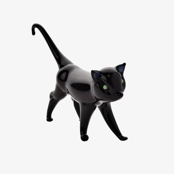 Glass Black Cat Figurine 63209