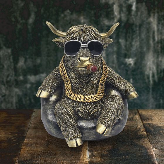 Animals With Attitude Highland Cow Chilling Ornament LP75817A