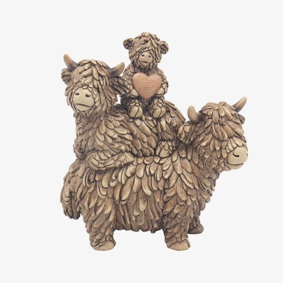Hughie Highland Cow Family Ornament LP76017A
