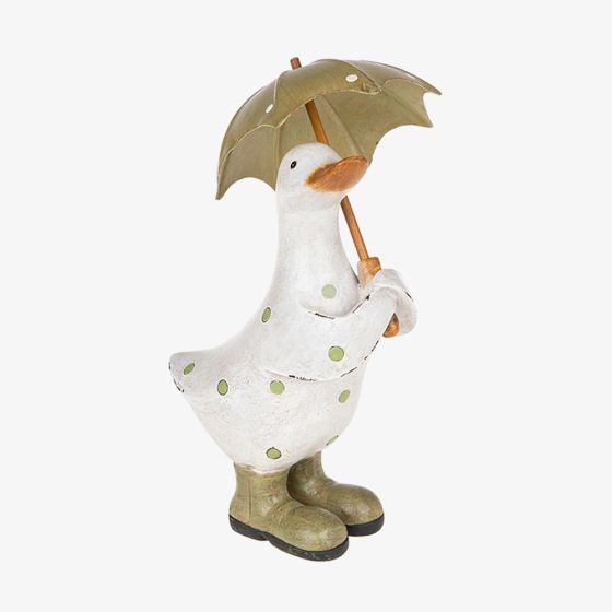 Polka Dot Brolly Duck Green Small Figurine 295602