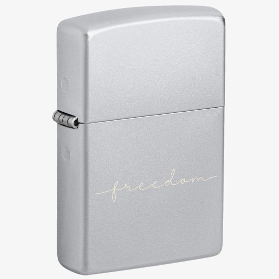 Zippo Freedom Satin Chrome Lighter 46358