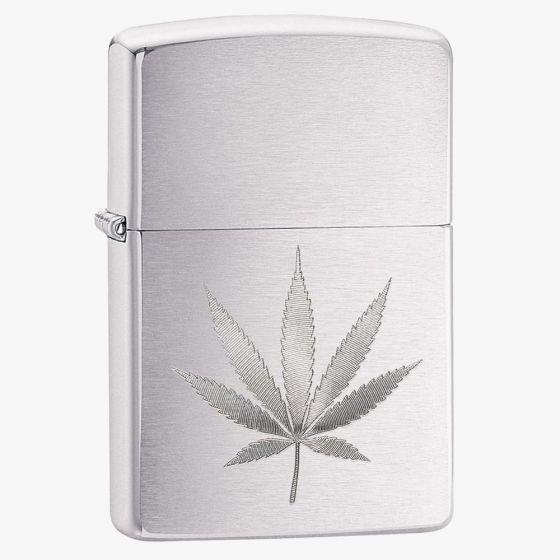 Zippo Leaf Design Brushed Chrome Lighter 29587-000002