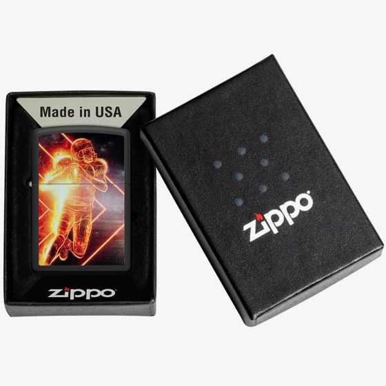 Zippo Matte Black American Football Design Lighter 46381