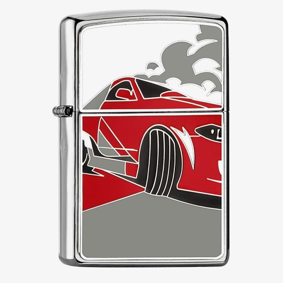 Zippo Brushed Chrome Racing Car Lighter 2008027