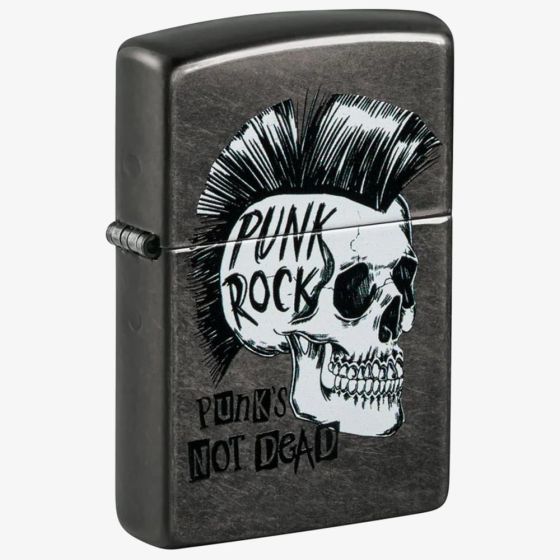 Zippo Grey Punk Rock Skull Lighter 48655