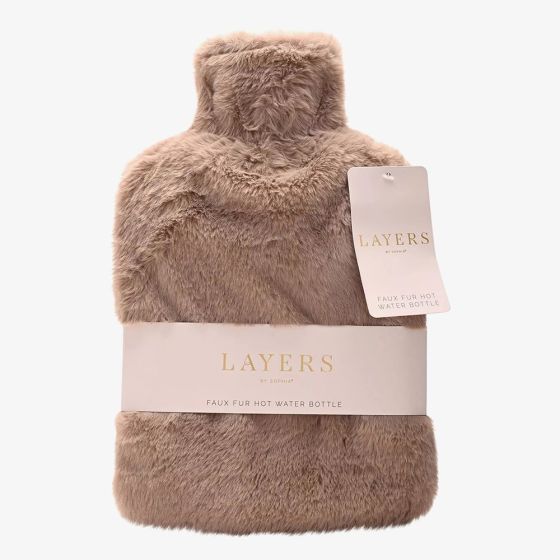 Sophia Faux Fur Taupe 1.7L Hot Water Bottle SP3660