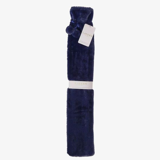 Sophia Faux Fur Navy 1.7L Long Hot Water Bottle SP3666