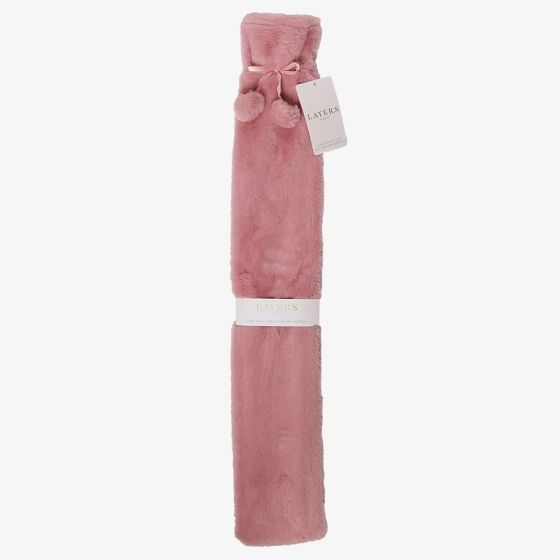 Sophia Faux Fur Pink 1.7L Long Hot Water Bottle SP3663